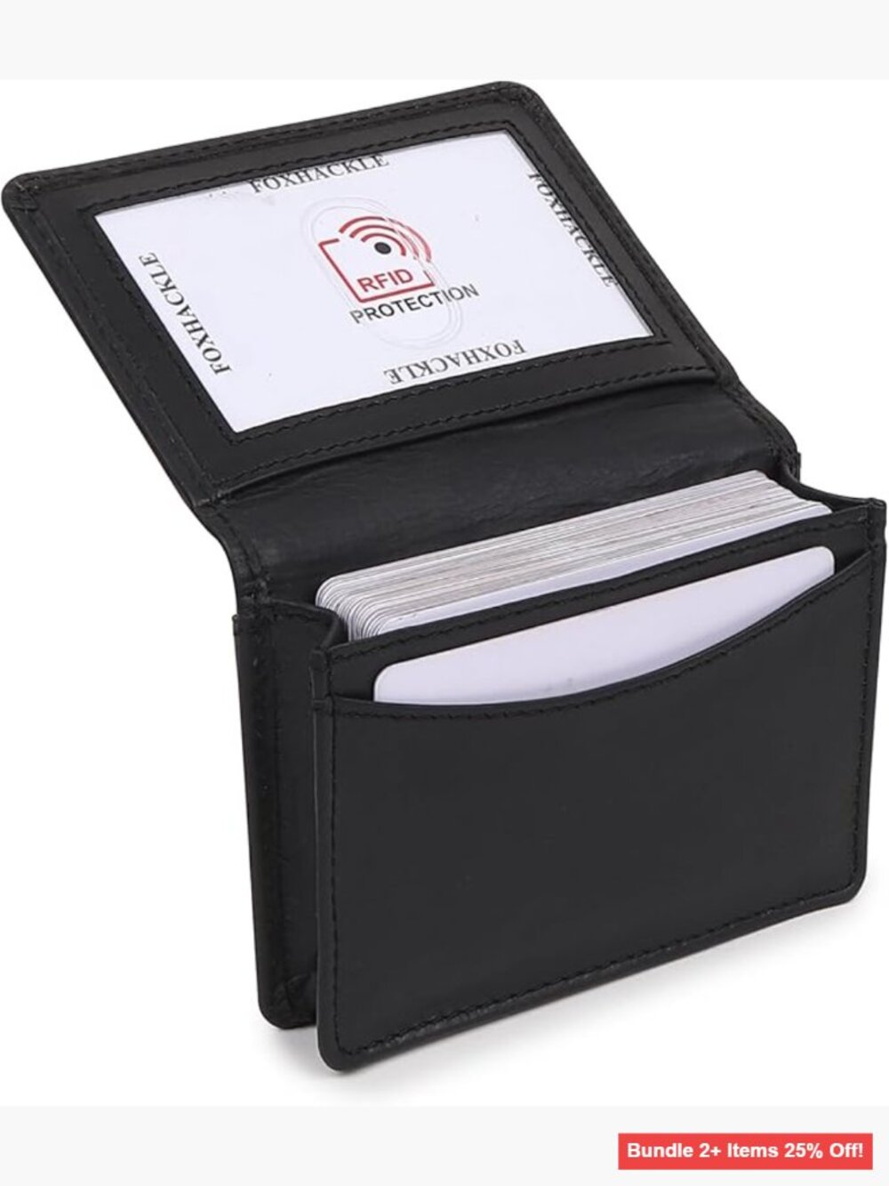 Slim RFID Blocking Leather Wallet with ID Slot, 4 Card Capacity